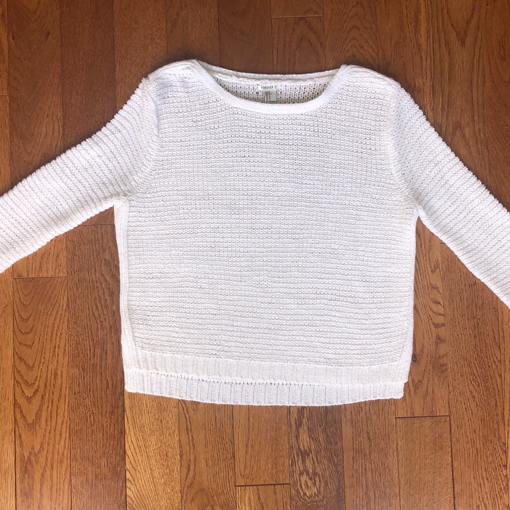 White knit sweater from forever 21